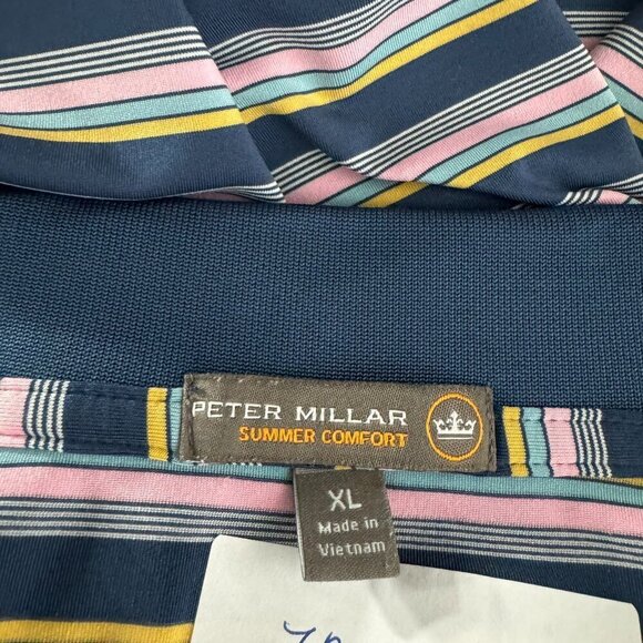 Peter Millar Summer Comfort Polo Shirt XL Short Sleeve Stripe Multicolor TP-2894 - Picture 5 of 8